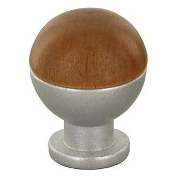 Pomolo Sferico Legno Ottone 735B D 18 mm Noce CH – cod. CPD8640