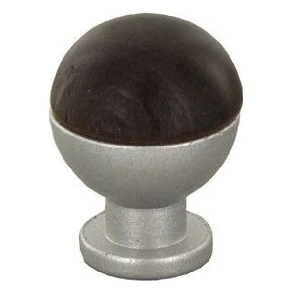 Pomolo Sferico Legno Ottone 735B D 18 mm Noce Scu – cod. CPD8641