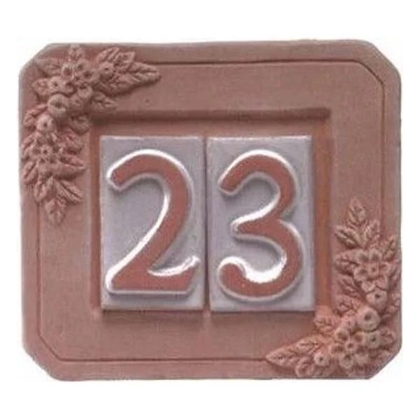 Portanumero in Terracotta 2 Posti 18X16 cm – cod. CPD34723