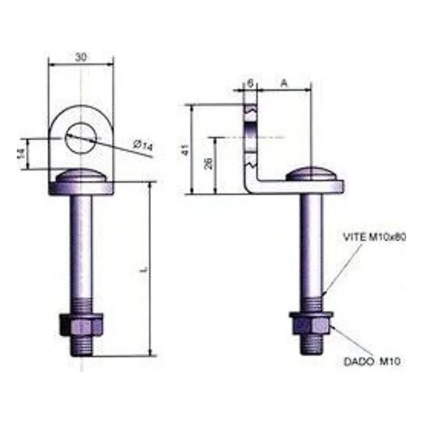 Potent Occhiolo Fisso Acciaio per Lucchetto 26/74 mm – cod. CPD12759