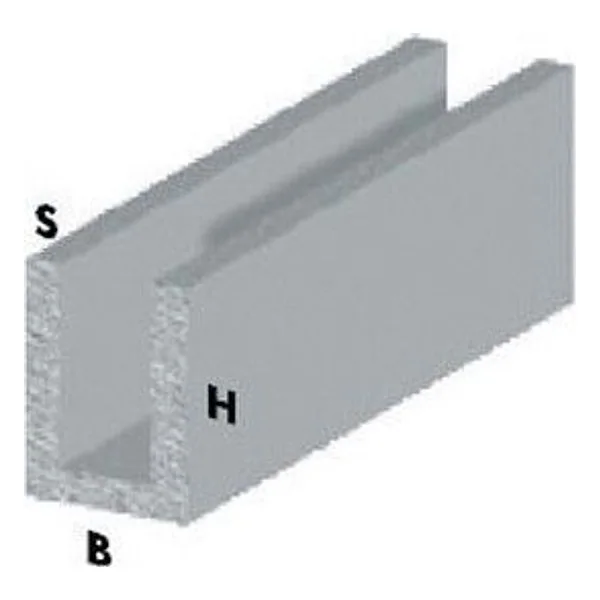 Profilo Argento H.100 cm Canalino U 10X10X1 mm – cod. CPD29382