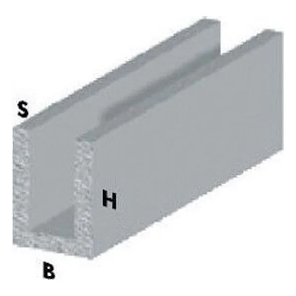 Profilo Argento H.100 cm Canalino U 10X15X1 mm – cod. CPD29373