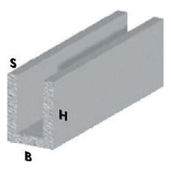 Profilo Argento H.100 cm Canalino U 8X 8X1 mm – cod. CPD33451