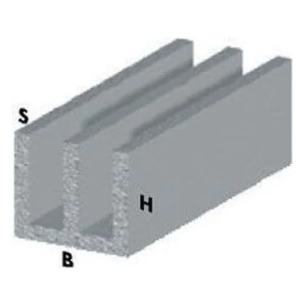 Profilo Argento H.100 cm Canalino Uu 16X 7X1 mm – cod. CPD29374