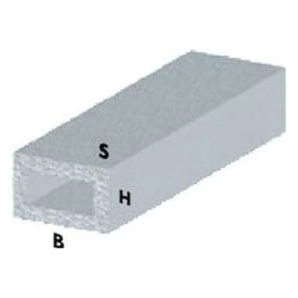 Profilo Argento H.100 cm Tubo Rettangolare 20X10X1 mm – cod. CPD8003