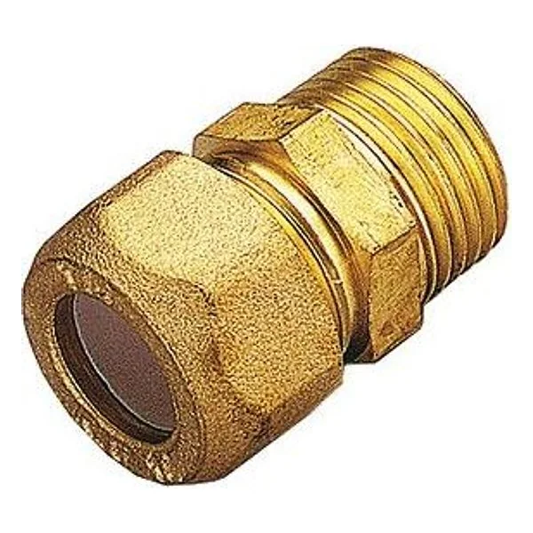 Raccordo Ottone Diritto Bicono Maschio Gas 10X1/2 – cod. CPD26591