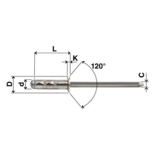 Rivetti Multistadi Multifar in Alluminio T.svas da 4 LUN.11 CF 1000 – cod. FAR554401103