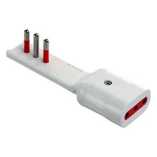 Rosi 7710B Adattatore 90° Ultrapiatto Presa 10A 2P+T Bco – cod. CPD500574