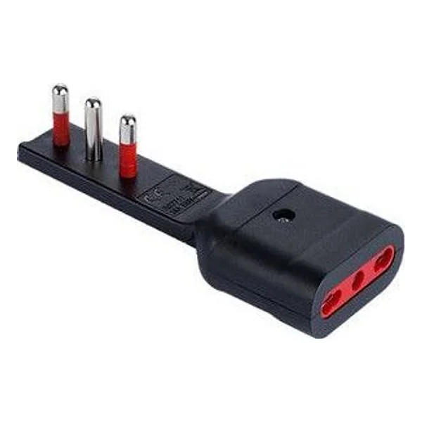 Rosi 7711N Adattatore 90° Ultrapiatto Presa 16A 2P+T Bip Nro – cod. CPD500985