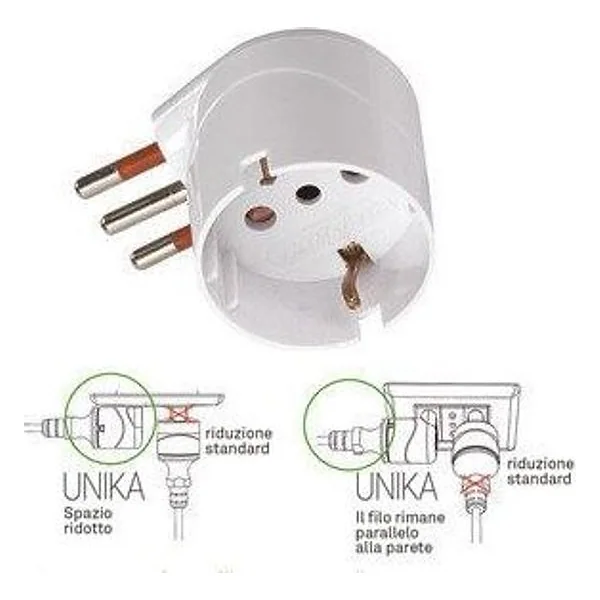 Rosi 78029 Adattatore 90° Schuko 16A 2P+T – cod. CPD94492