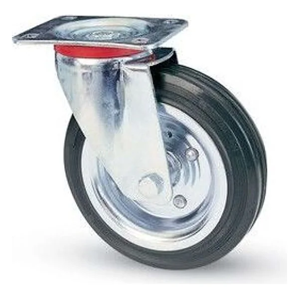 Ruota Industriale D 180 mm Gomma 80 Piastra Gir – cod. CPD11996