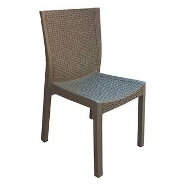 Sedia Panarea Resina Effetto Rattan Tortora – cod. CPD94046