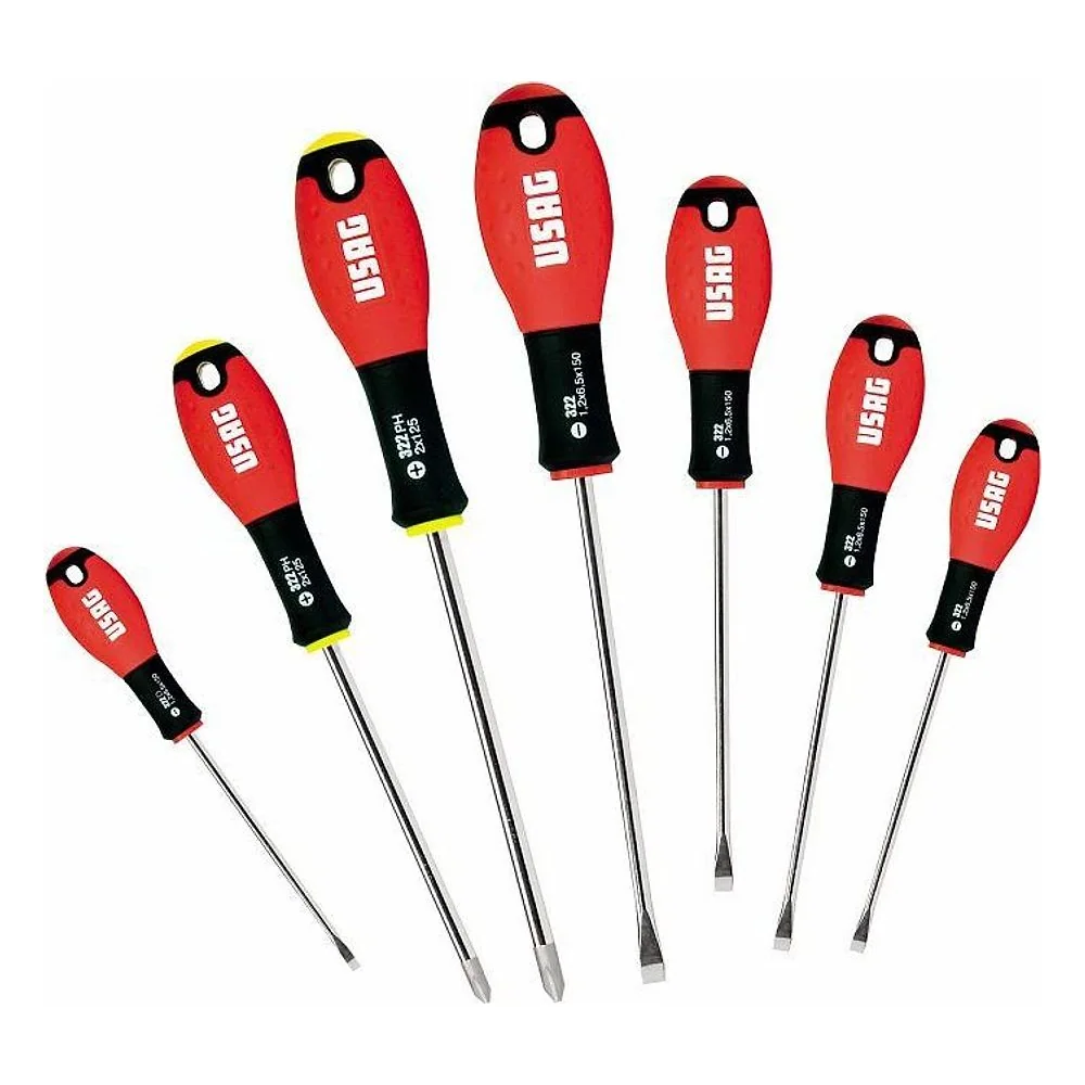 Serie di 7 Giraviti per Viti con Intaglio e a Croce Usag 322 SH7 – cod. U03220254