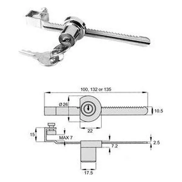 Serratura a Sega per Cristalli 7 mm Cremagl 10,5 mm – cod. CPD93203