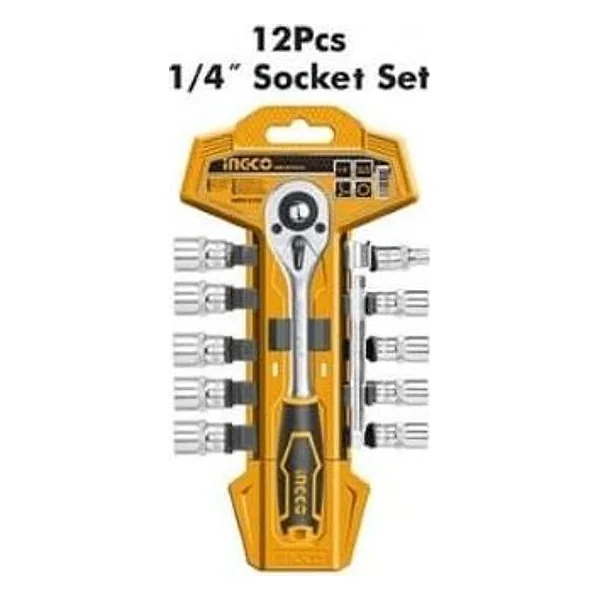 Set 12 PZ Cricchetto 1/4 Poll Ingco – cod. INCHKTS14122