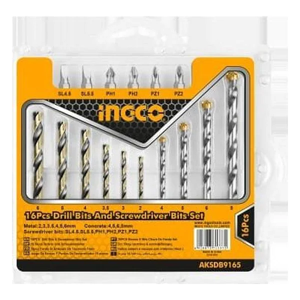 Set 16 Pz.punte Trapano e Inserti Ingco – cod. INCAKSDB9165