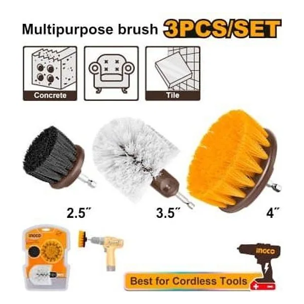 Set 3 Spazzole Multiuso Ingco – cod. INCWCB0301