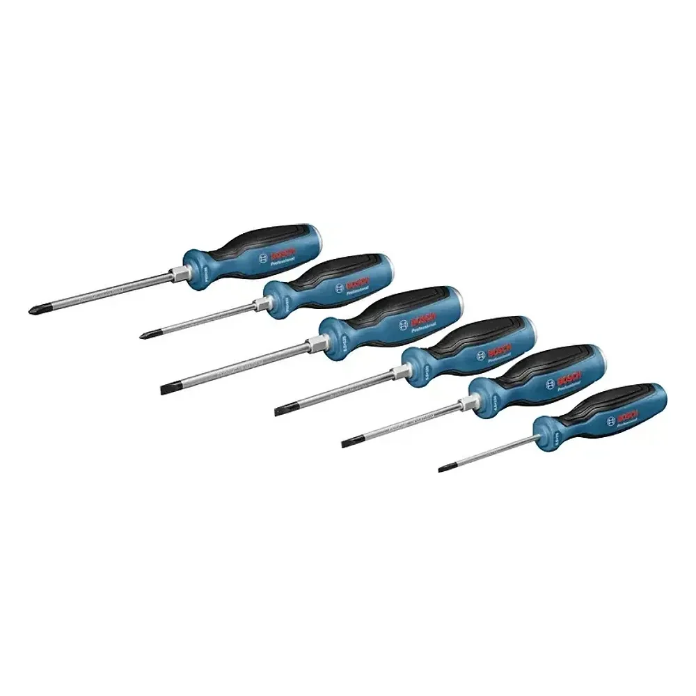 Set 6 Pezzi, Cacciaviti a Croce e a Taglio, Lama Continua Calotta in Acciaio – cod. BOS1600A016BF