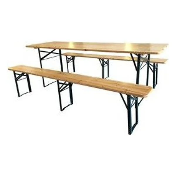 Set Birreria con Panche Legno/Metallo 220X70X76CM – cod. CPD57436