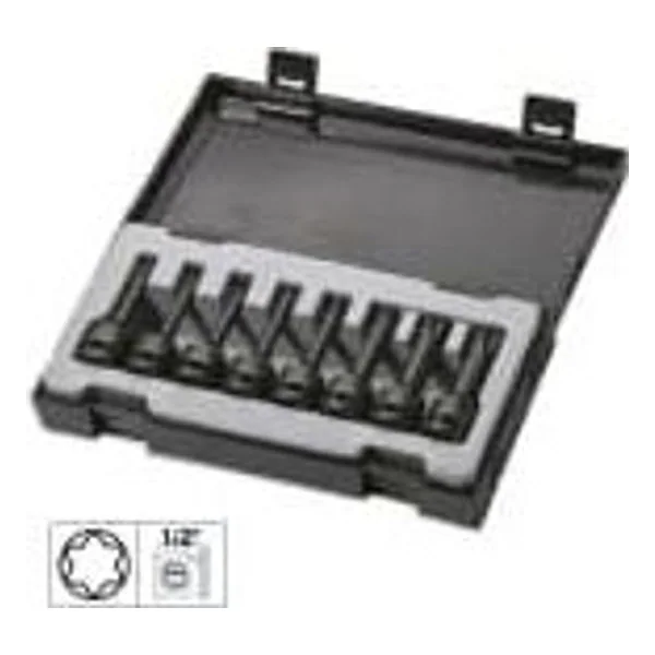 SET di 8 Punte Lunghe Pneum.da 1/2" Torx JBM – cod. 52340