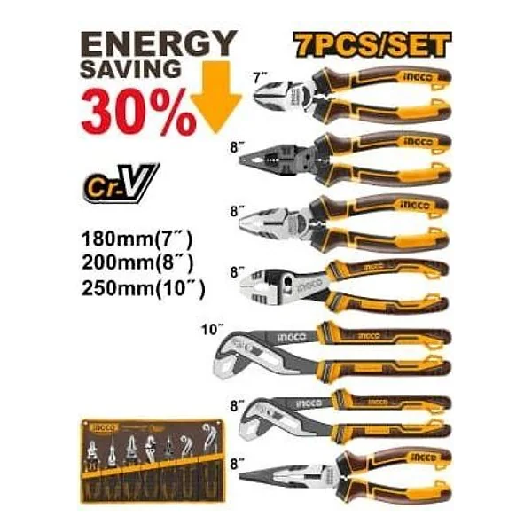 SET7 Pinze 180-200-250MM Ingco – cod. INCHKPS28768