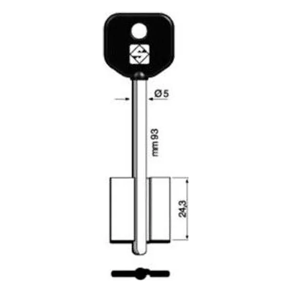 Silca 5AT1P Chiave Doppia Mappa Ottone – cod. CPD501592