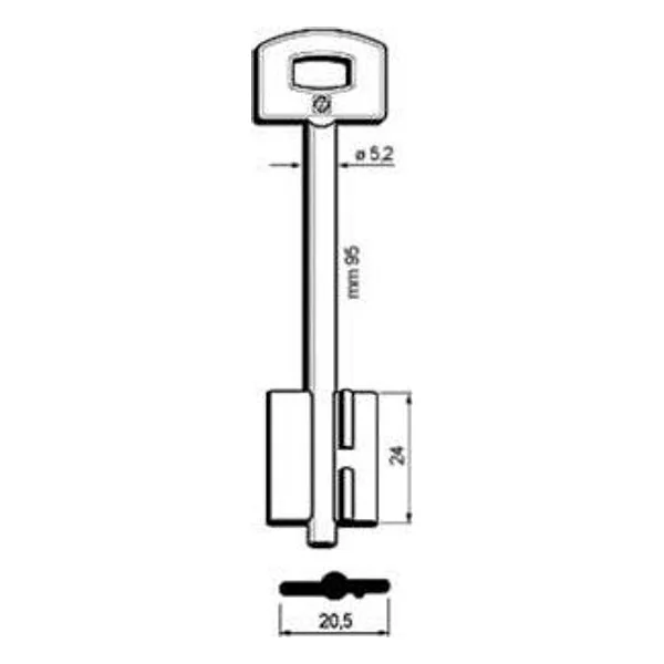 Silca 5SCM14 Chiave Doppia Mappa Ottone – cod. CPD501623