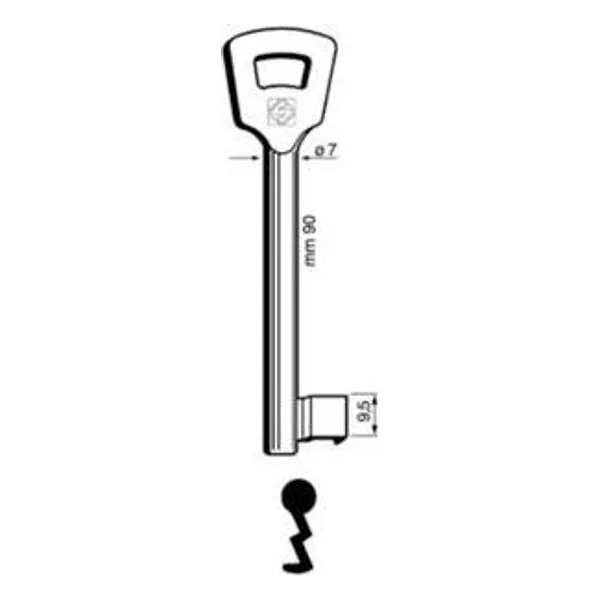 Silca 6NFH8L (EX 8NFHL) Chiave Patent Nichelata – cod. CPD502163