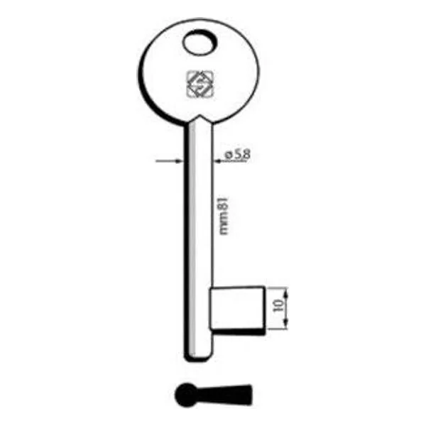 Silca 6P9MP Chiave Patent Passepartout Piena Ottonata – cod. CPD501635