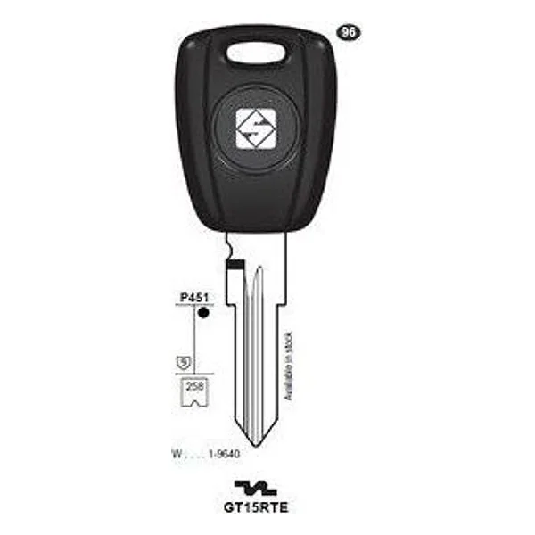 Silca GT15RTE Chiave Transponder Vuota Ottone – cod. CPD93579