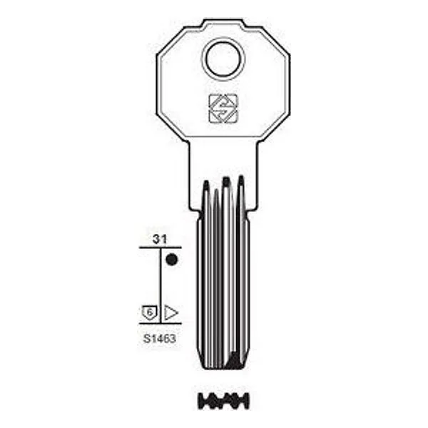 Silca PF21 Chiave Punzonata Ottone – cod. CPD94333