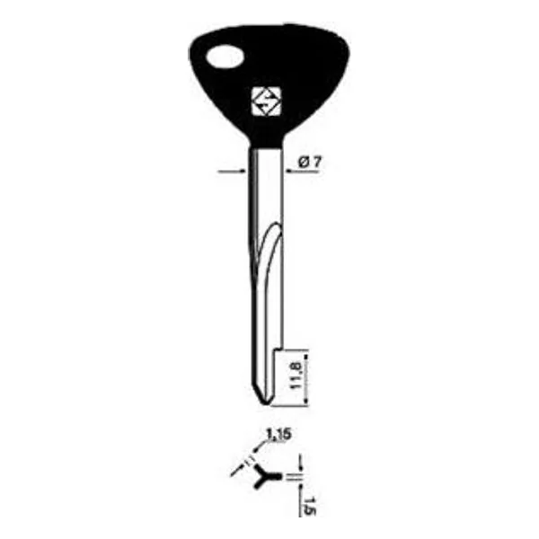 Silca XF1P Chiave Croce Testa Plastica – cod. CPD502072