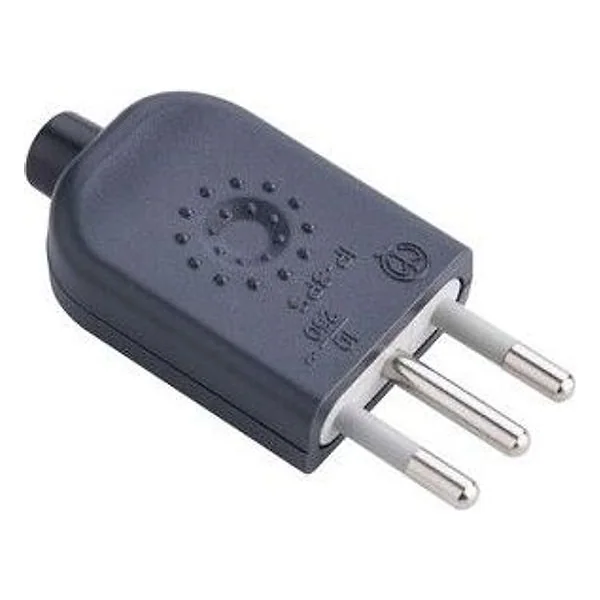 Spina 10A 2P+T Nero FIG.2 – cod. CPD98619
