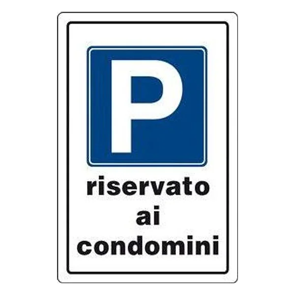 Targa Segnaletica Parcheggio Riservato Condomini – cod. CPD2120