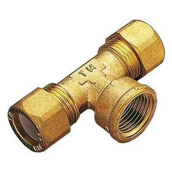 Tee Ottone Due Biconi - Femmina Gas 12X1/2 Pesante – cod. CPD26633