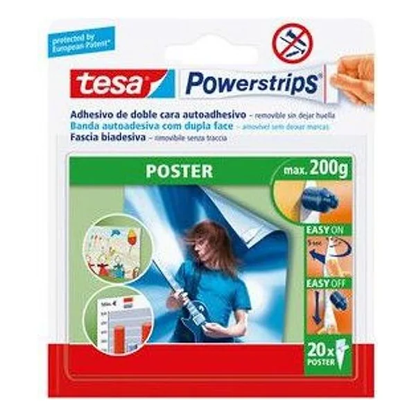 Tesa Powerstrips 20 Strisce Biadesive Poster – cod. CPD93458