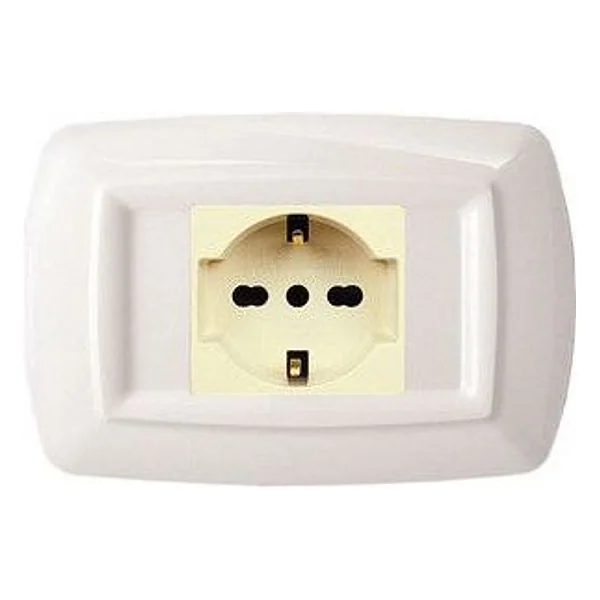 Tondo' Placca Magic Plast 1P Schuko Bianco – cod. CPD5902