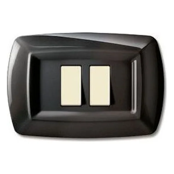 Tondo' Placca Magic Plast 2P Ravvicinati Nero – cod. CPD5950