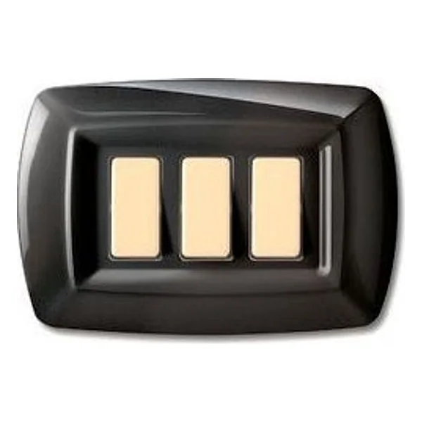 Tondo' Placca Magic Plast 3P Nero – cod. CPD16834