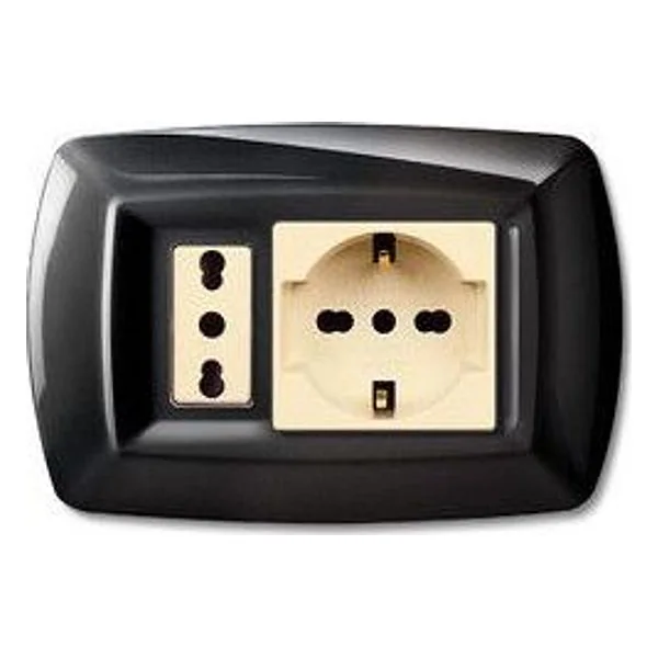 Tondo' Placca Magic Plast SCHUKO+MODULO Ne – cod. CPD5915