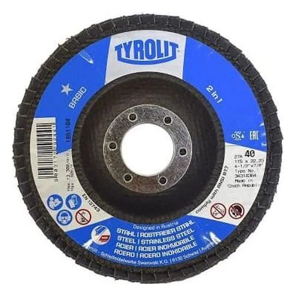 Tyrolit Disco Lamellare 115X22 ZA40 – cod. TYR34689694