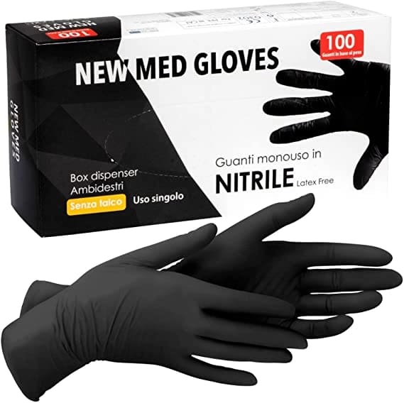 100 GUANTI MONOUSO IN NITRILE CERTIFICATI CAT.3