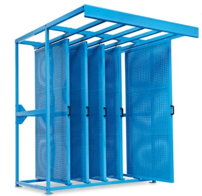 16 m² di pannelli porta-utensili composti da 4 pann.bifac.da 2000x1000