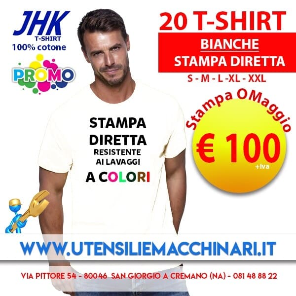 20 T-SHIRT UOMO BIANCA TSRA150 JHK