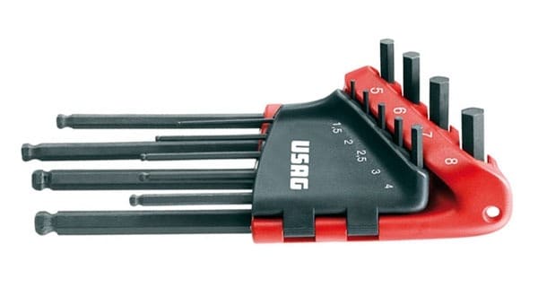 SERIE DI 9 CHIAVI MASCHIO ESAGONALE LUNGHE TESTA SFERICA 280 LTS/S9 USAG