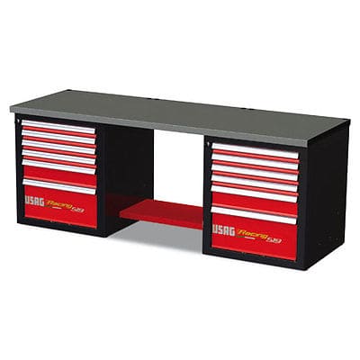 BANCO DA LAVORO RACING CON PIANO IN ACCIAIO INOX 519 RD2 2182x750x850 USAG