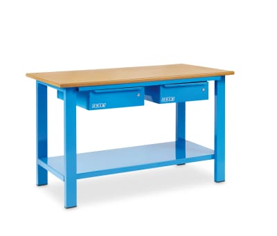Banco da lavoro mm. 1500x700x880 h. compl.di n. 2 cassetti, c/pian legno