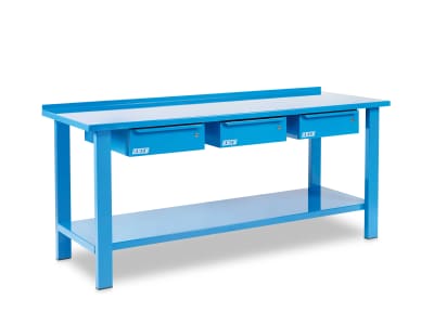 Banco da lavoro mm. 2000x700x850 h. completo di n. 3 cassetti