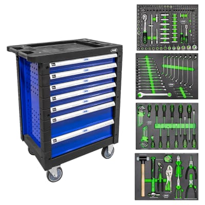 CARRELLO BLU7 CASSETTI CON ATTREZZATURA JBM