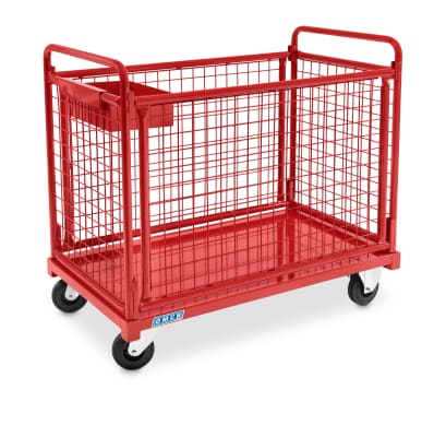 Carrello con sponde e rete metallica perimetrale (smontabile)